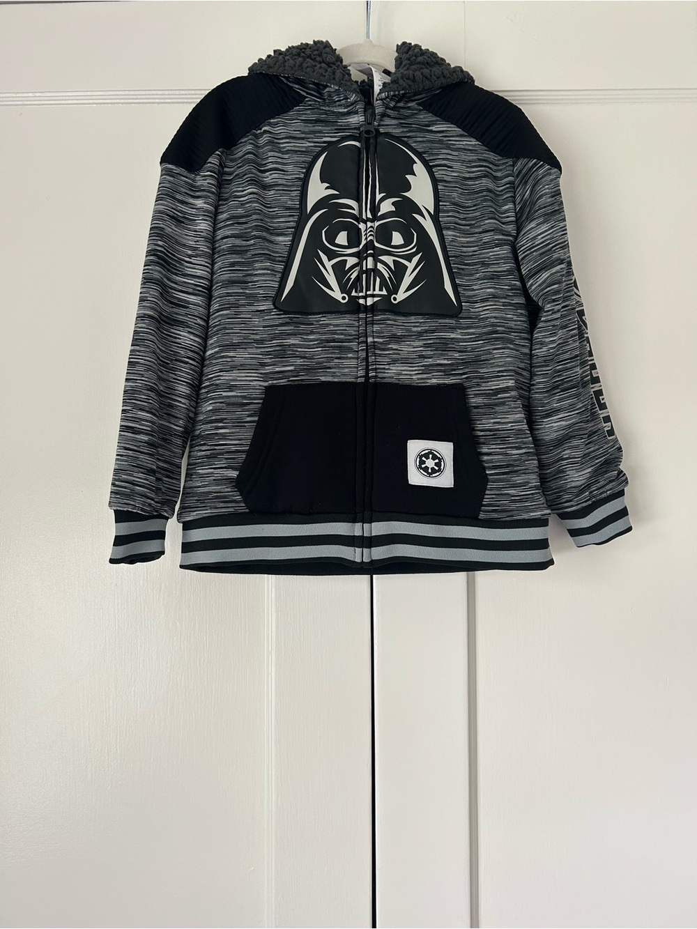 Star Wars Darth Vader Hoodie Zip Up Sweatshirt Jacket  - Boys Size 7